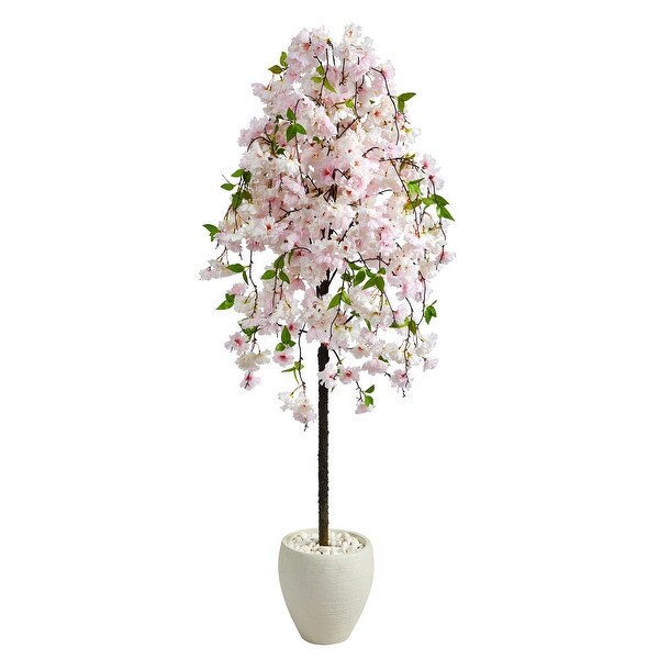 70 Cherry Blossom Artificial Tree in White Planter