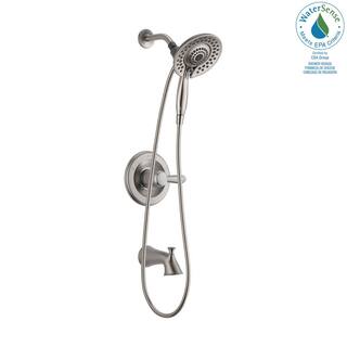 Delta Lahara In2ition 2-in-1 Single-Handle 5-Spray Tub and Shower Faucet in Brushed Nickel 144938DC-SS-I20