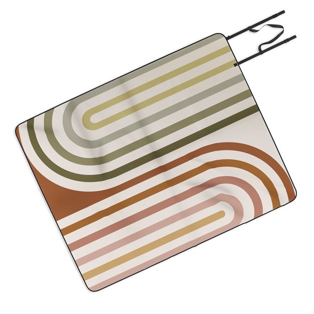 Colour Poems Bold Curvature Stripes I Picnic Blanket Deny Designs