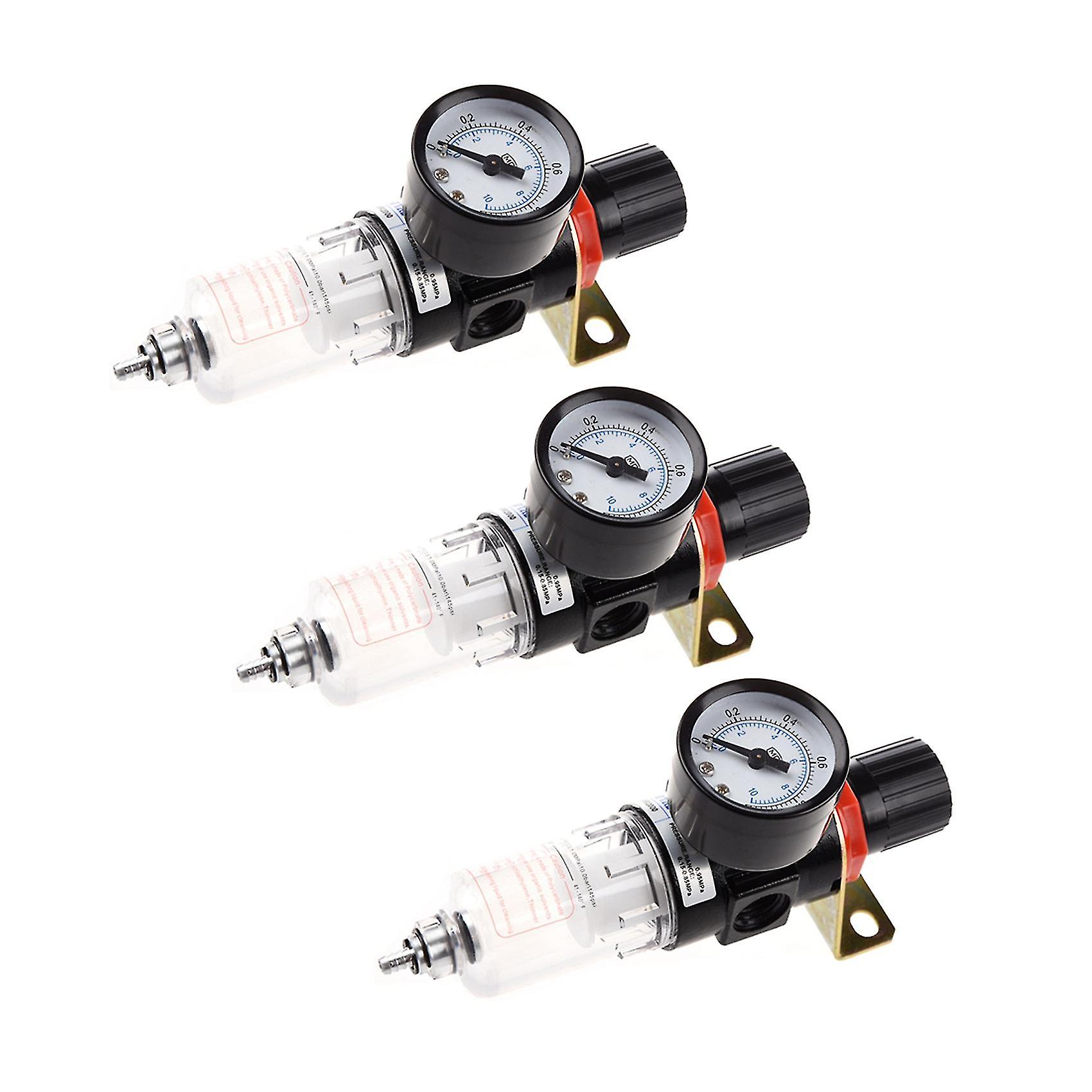 3x Filter Compressor 1/4 Inch Gauge Air Regulator