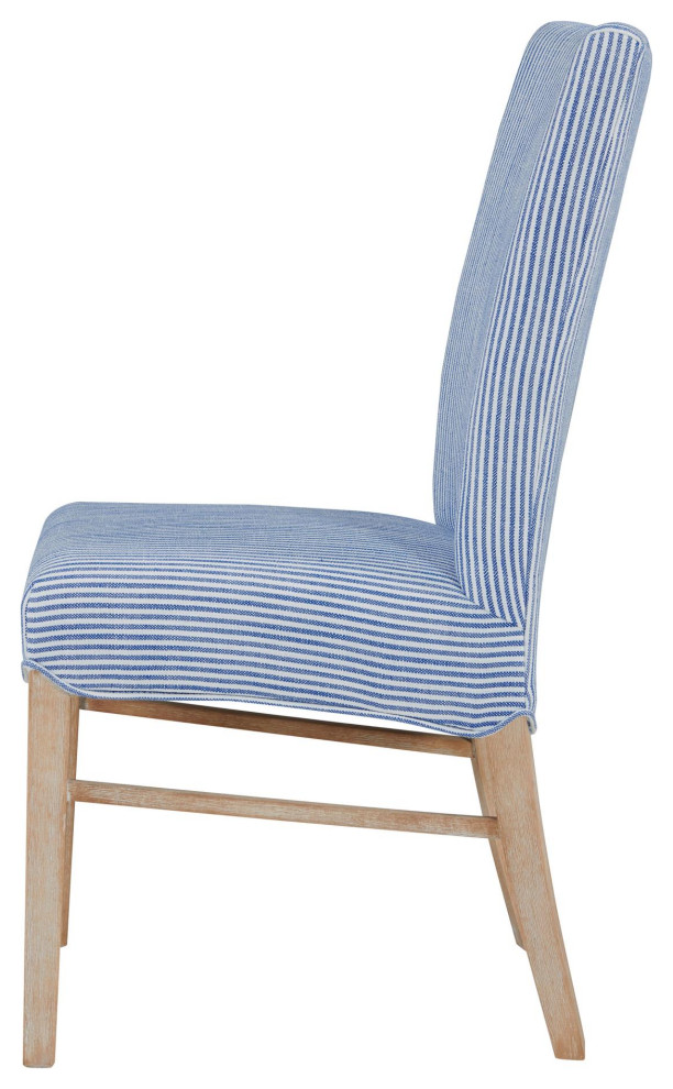 Pluto Fabric Chair Nwo Legs  Blue Stripes (Set Of 2)   Transitional   Dining Chairs   by Virgil Stanis Design  Houzz