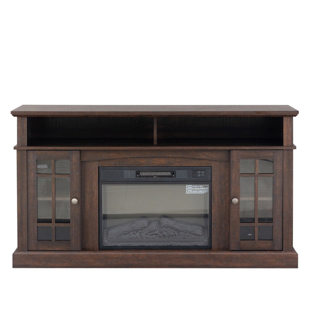 TV stand cabinet  entertainment center with electronic fireplace and remote control  electronic flame beautiful