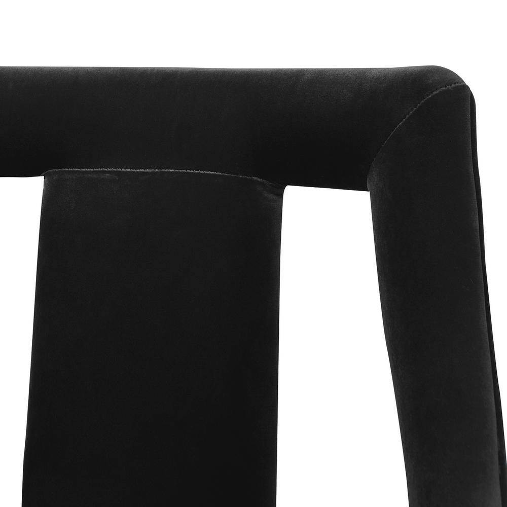 Jennifer Taylor Hollywood Upholstered High Back Bar Stool, Onyx Black Performance Velvet 81210-MVB