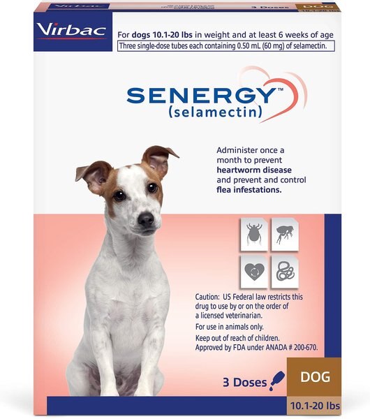 Senergy Topical Solution for Dogs， 10.1-20 lbs， (Brown Box)