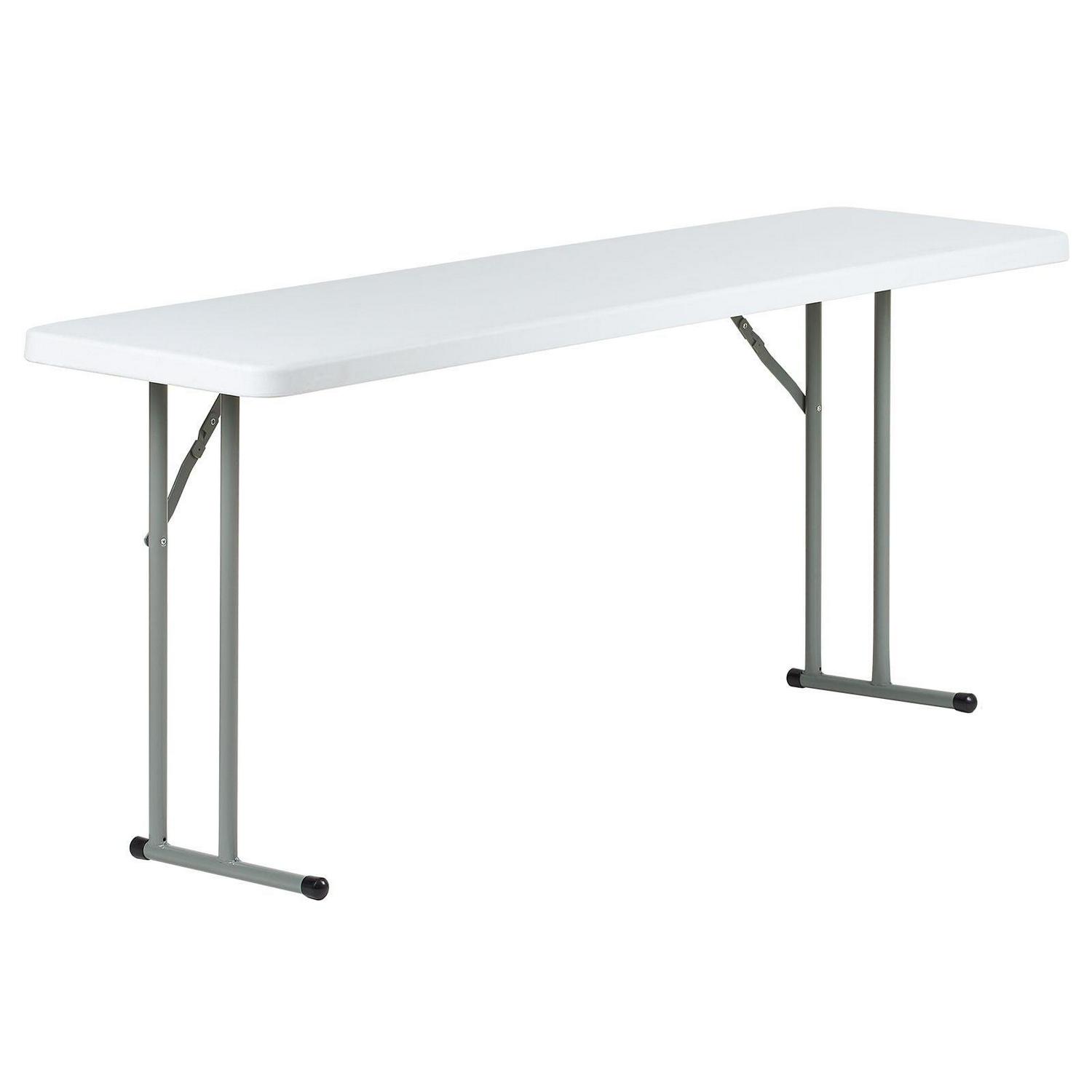 SUGIFT 6 ft Plastic Folding Training Table White  Crowdfused