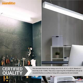 Sunlite 2 ft. Integrated LED Dimmable Color Tunable 3000K 3500K 4000K 5000K Commercial White Strip Fixture HD85463