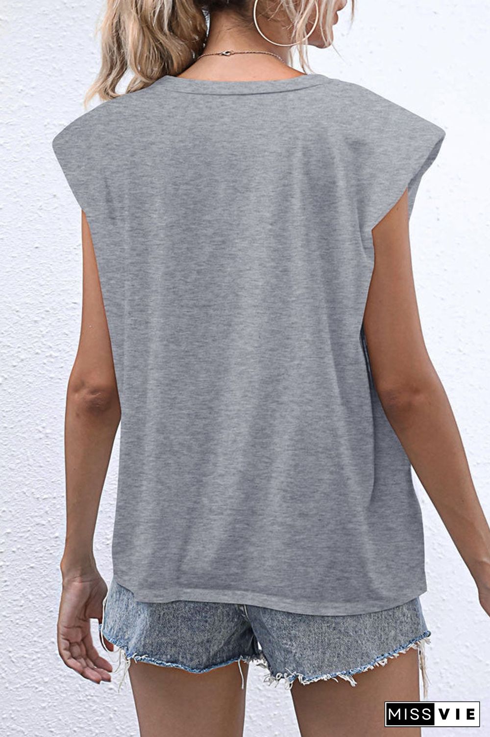 Casual Solid Split Joint O Neck T-Shirts(10 Colors)