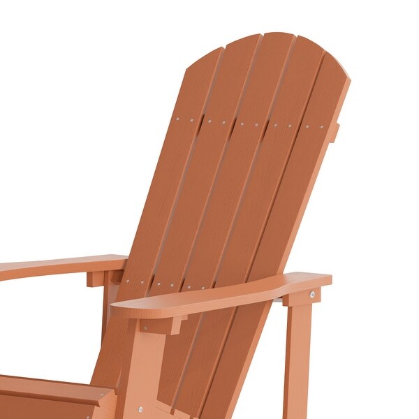 Adirondack Style Poly Resin Wood Rocking Chair for Indoor/Outdoor Use