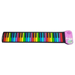 RIPTUNES Roll It Up Musical Keyboard with 49 Colorful Keys Educational Electronic Music Piano Keyboard wBuilt-in Speaker- Pink M-ERK4902P-974