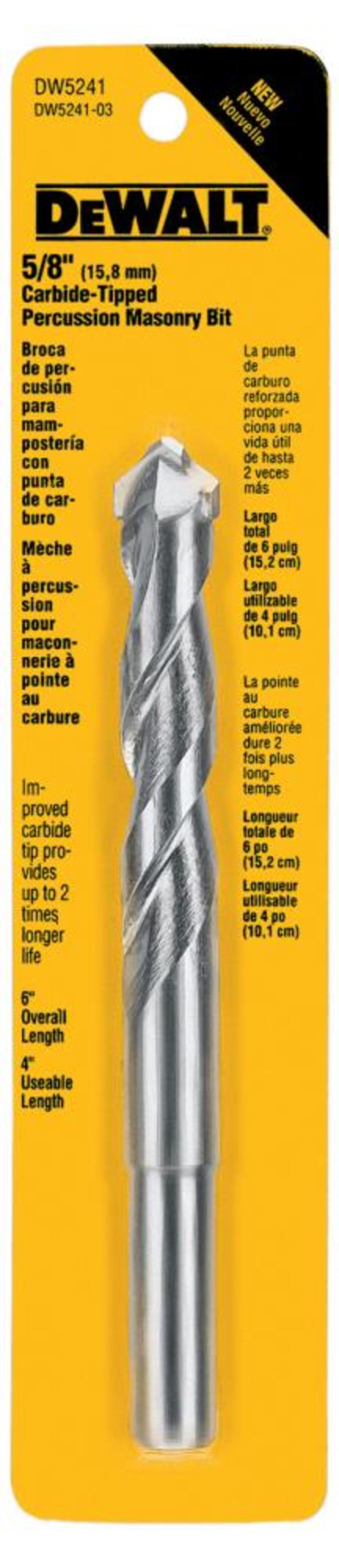 DW 5/8X6 ROUND SHANK BIT DW5241 from DW