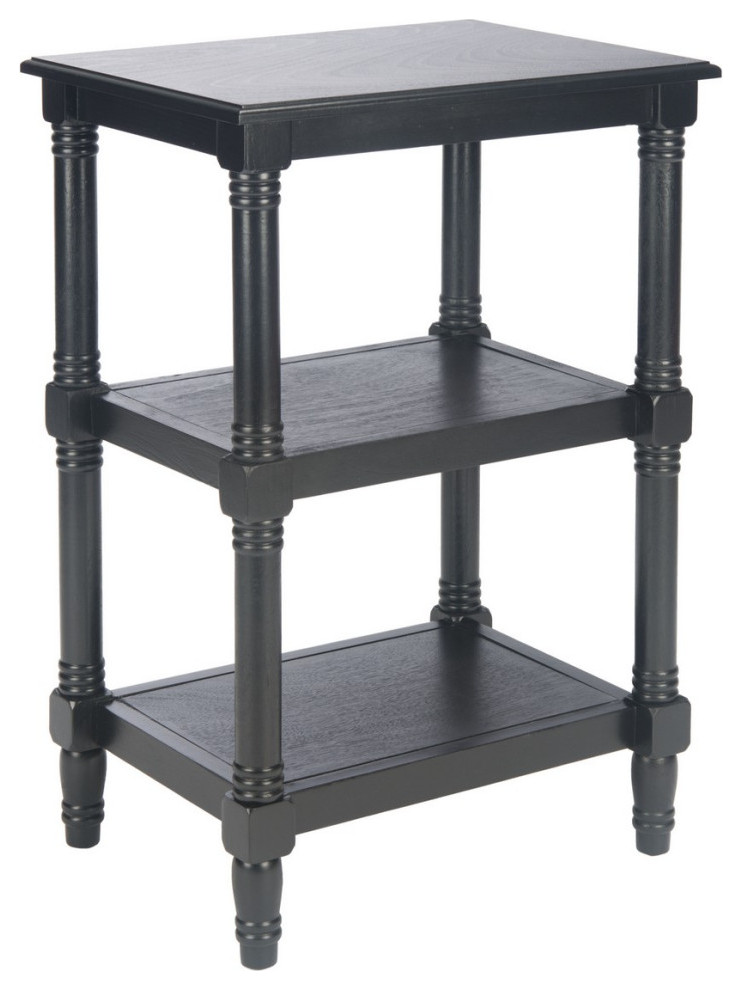 Poet 3 Shelf Accent Table Black   Asian   Side Tables And End Tables   by AED Luxury Home Decor  Houzz