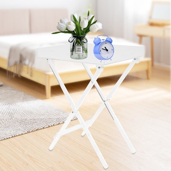 Clear Acrylic Folding Tray Table Side End Coffee Table