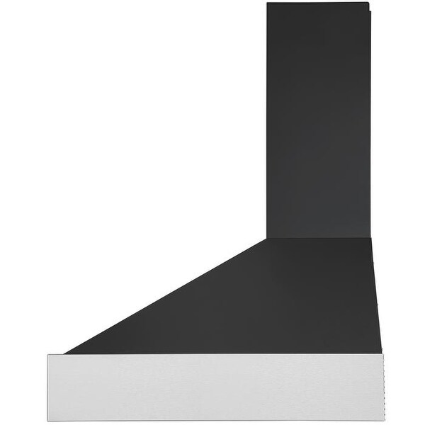 36 in. 600 CFM Pyramid Range Hood in Black and Stainless Steel