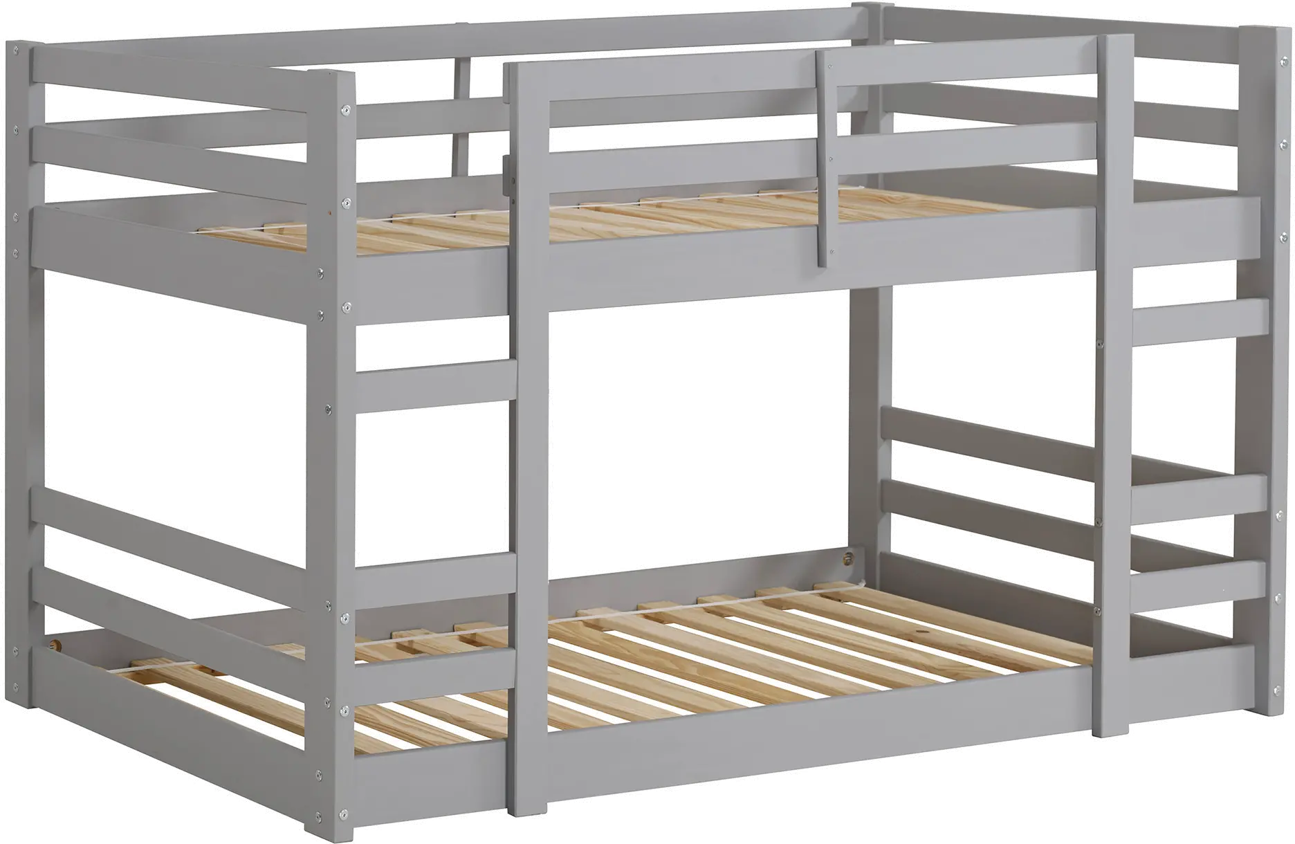 Gray Low Twin-over-Twin Bunk Bed - Walker Edison