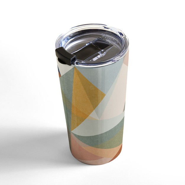 Little Arrow Design Co Modern Triangle Mosaic Multi Travel Mug 20 Oz Stainless Steel Travel Mug Deny Designs