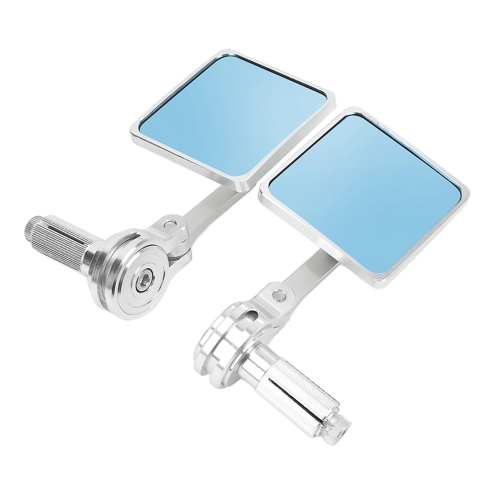 2pcs Universal Handlebar Rear View Mirrors Aluminium Alloy Waterproof For Motorcyclesilver