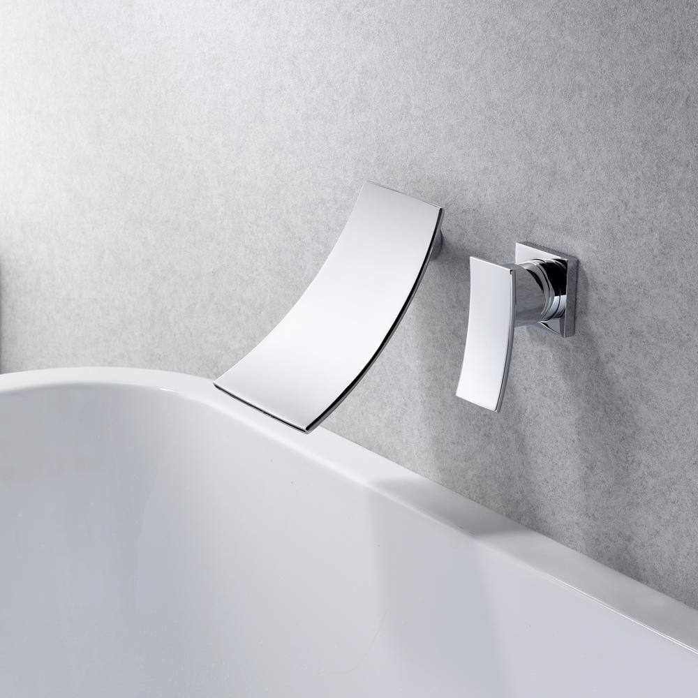 SUMERAIN Modern Single Handle Wall Mounted Bathroom Faucet in Chrome S1364CW-HD