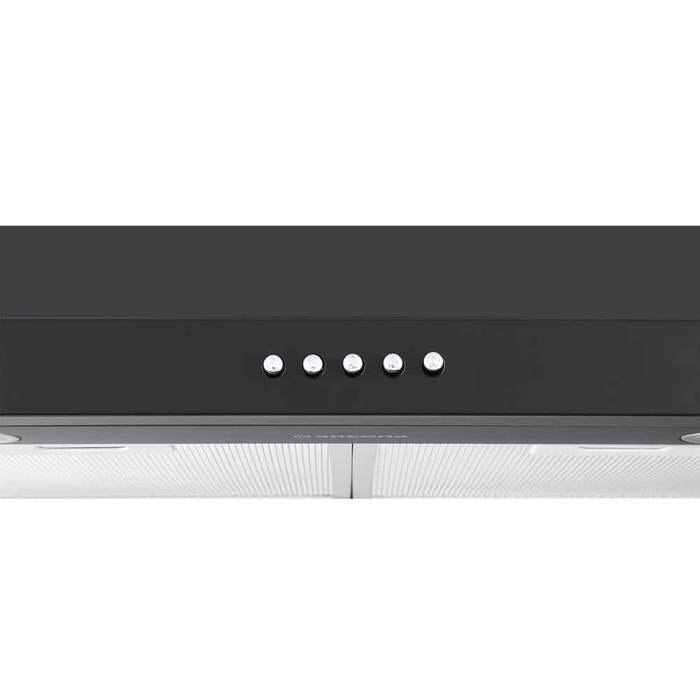 Ancona 24 in 280 CFM Convertible Wall Mount Pyramid Range Hood in Matte Black