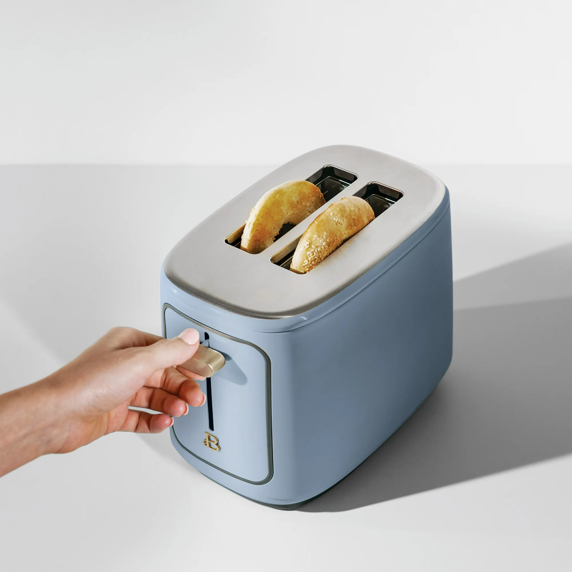 Beautiful 2 Slice Touchscreen Toaster， Cornflower Blue by Drew Barrymore