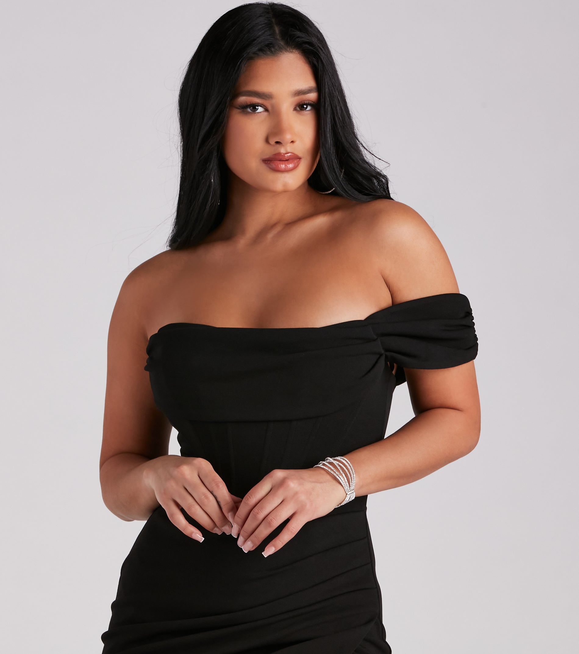 Ophelia Crepe Corset Short Dress