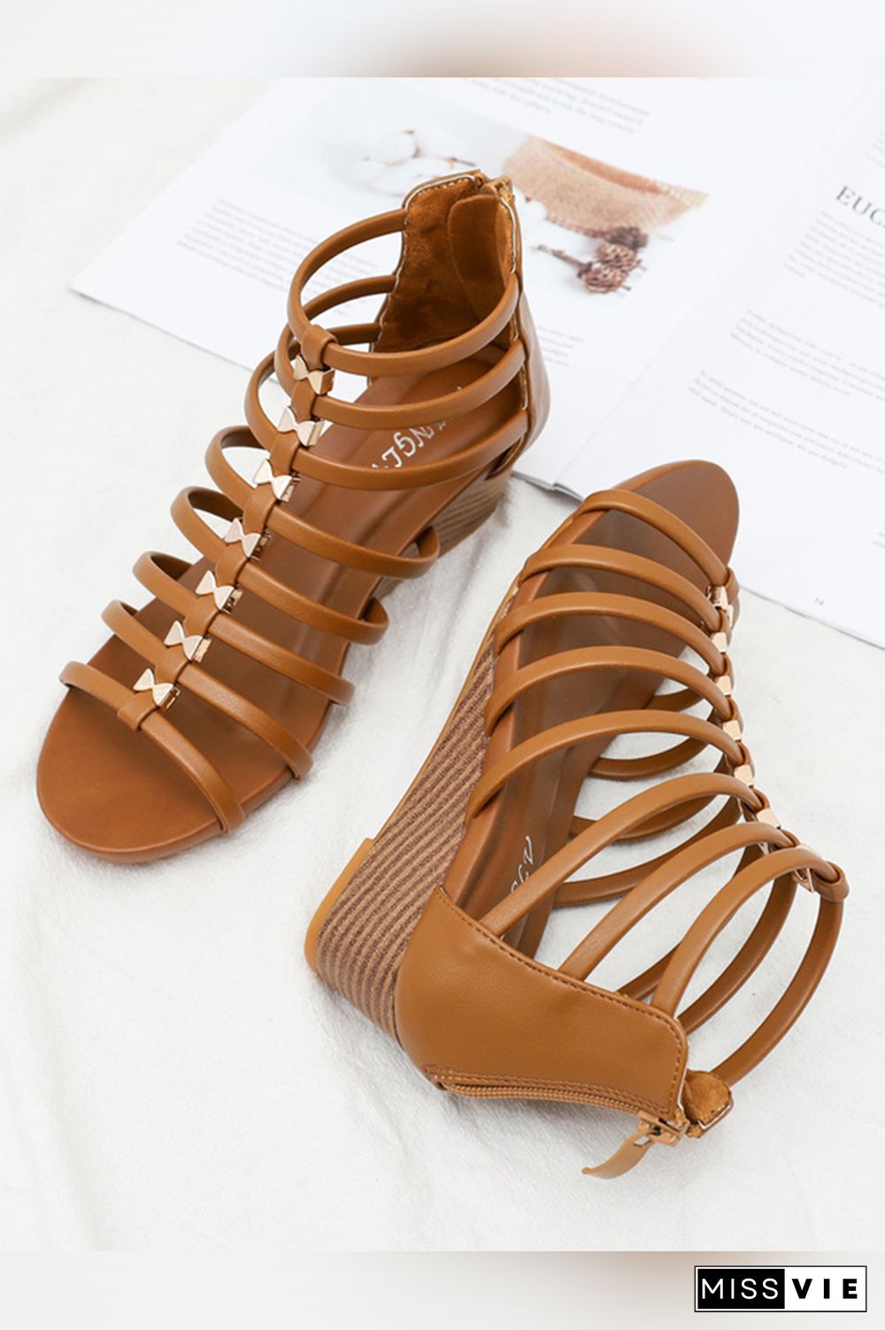 Open Toe Hollow Out Wedge Sandals Wholesale