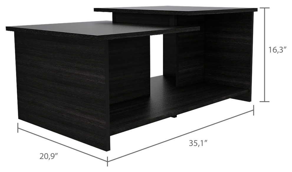 DEPOT E SHOP Leanna 3 Coffee Table  Black   Transitional   Coffee Tables   by DEPOT ESHOP LLC  Houzz