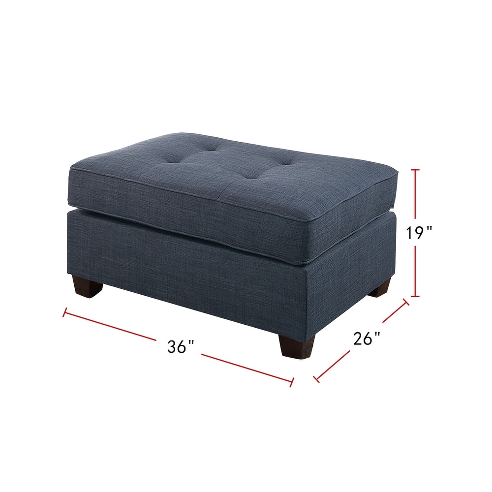 Fabric Cocktail Ottoman With Button Tufted Design