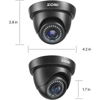 ZOSI Wired 1080p Outdoor Dome Security Camera 4-in-1 Compatible for TVICVIAHDCVBS DVR 1AC-4312C-BS-N