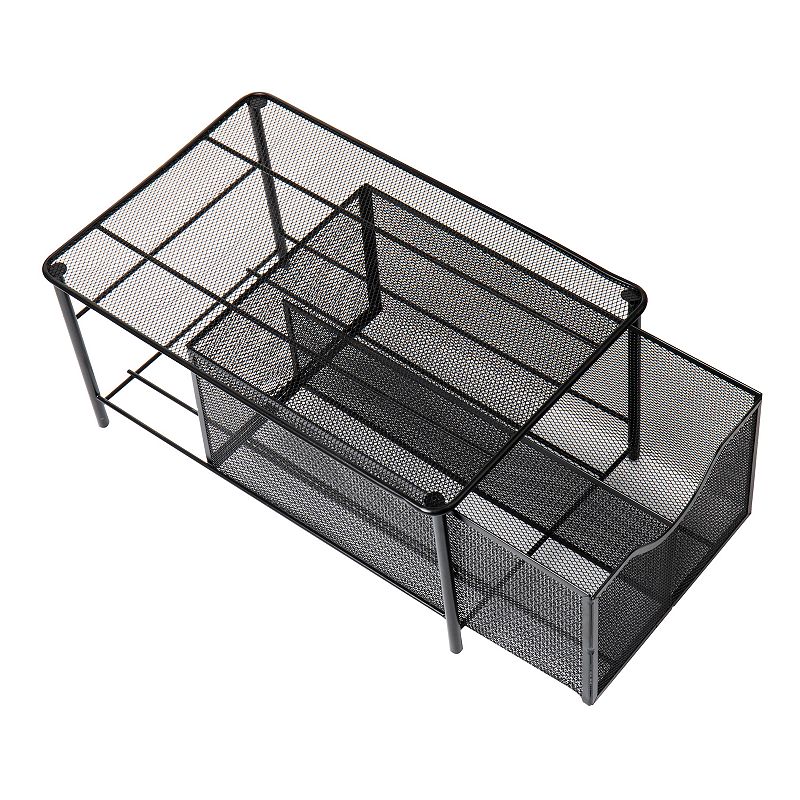 Mind Reader Network Collection 2-Compartment Sliding Basket Storage