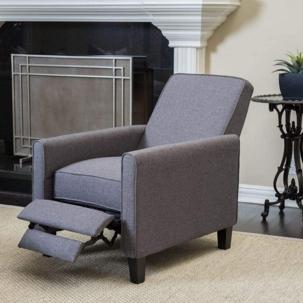 Contemporary Recliner  Polyester Upholstered Seat With Piping Details   Transitional   Recliner Chairs   by Decorn  Houzz