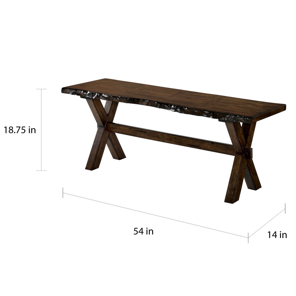 Carbon Loft Maddock Rustic 54 inch Live Edge Dining Bench