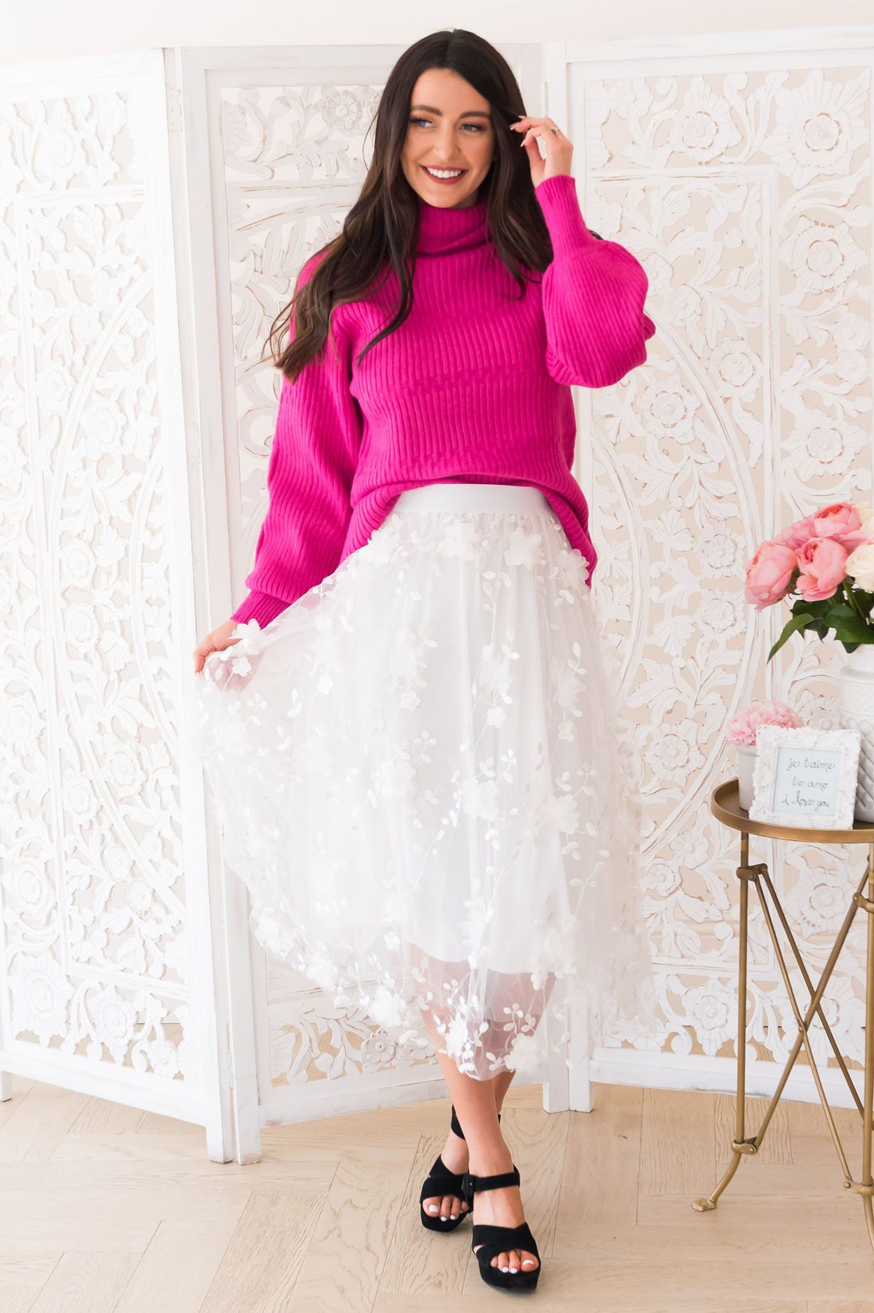 Pretty In Pink Modest Sweater