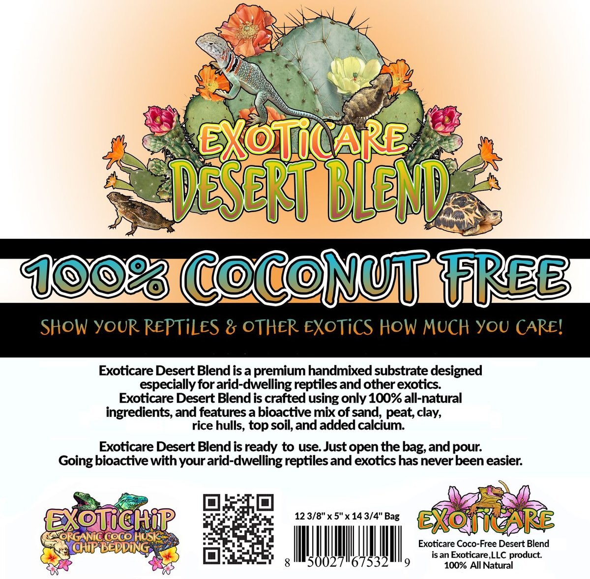 Exoticare Desert Blend Coconut Free Premium Reptile Substrate， 12-lb bag