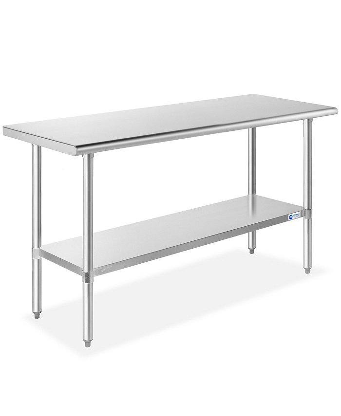 GRIDMANN 60 x 24 Inch Stainless Steel Table w  Undershelf NSF Commercial Kitchen Work and Prep Table