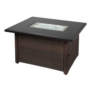 Endless Summer 40000 BTU BrownBlack Rectangular Metal LP Gas Outdoor Fire Pit Table GAD17401SP