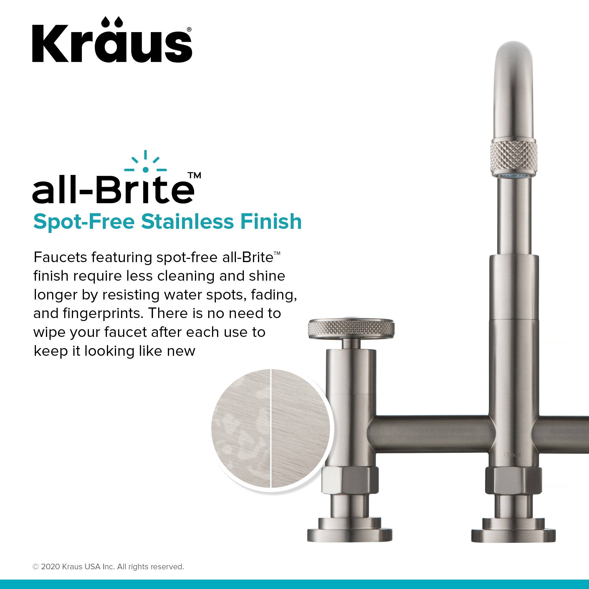 Kraus Urbix™ Industrial Bridge Kitchen Faucet with Side Sprayer in Spot Free Stainless Steel