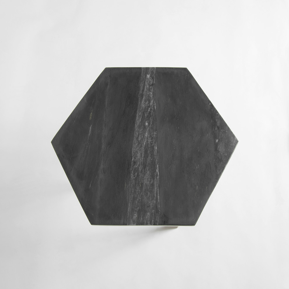 Marble Hexagon Accent Table   Contemporary   Side Tables And End Tables   by Best Home Fashion  Houzz