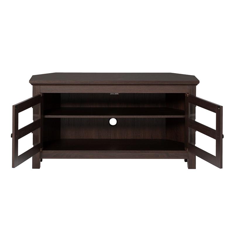 Walker Edison 44  Corner Wood TV Stand in Espresso (TVs up to 48 )  Crowdfused