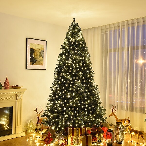 9Ft PreLit PVC Artificial Christmas Tree with LED Lights