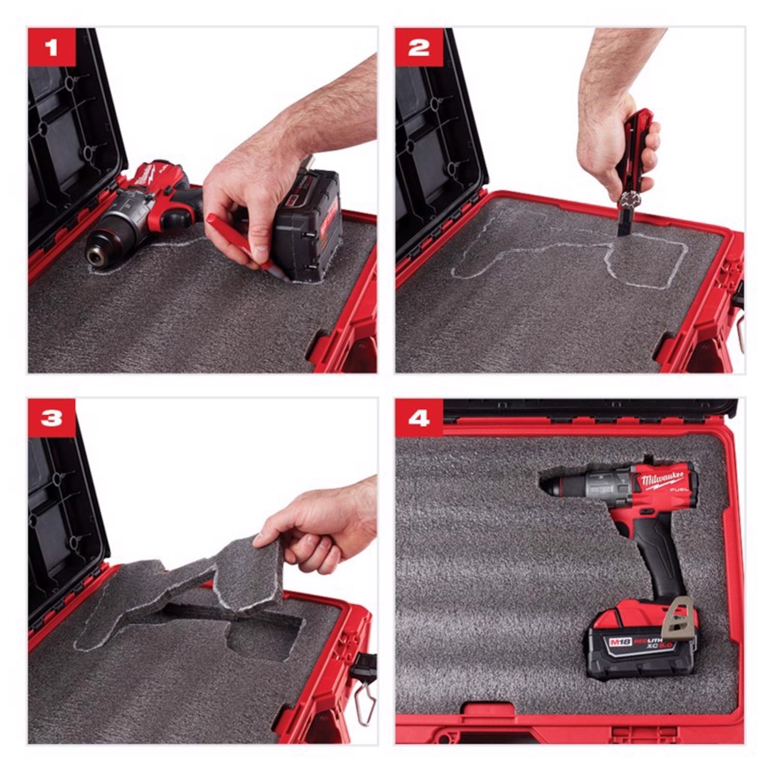 MW Packout 20 in. Tool Case with Foam Insert Black/Red