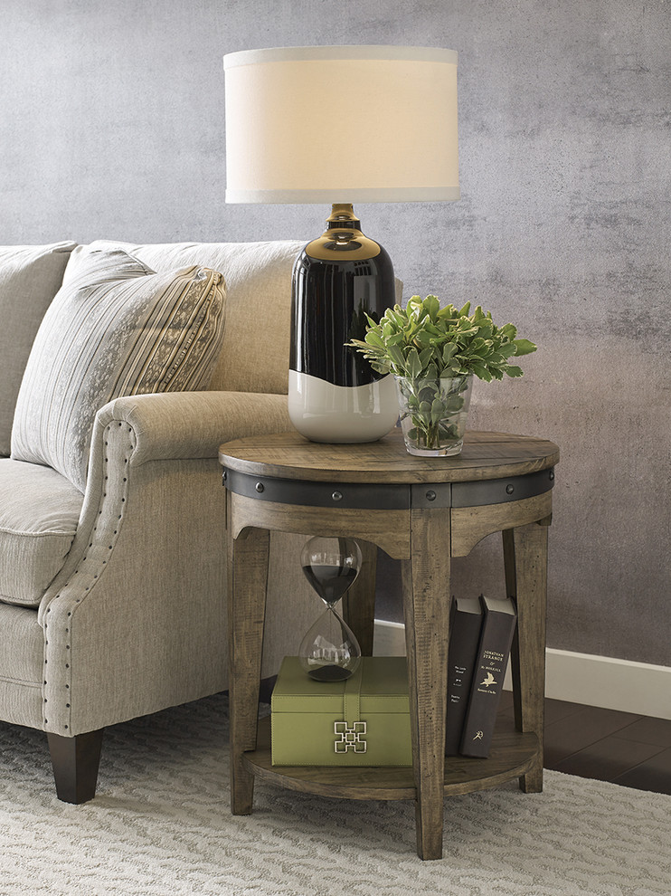 Kincaid Plank Road Artisans Round End Table   Farmhouse   Side Tables And End Tables   by Emma Mason  Houzz