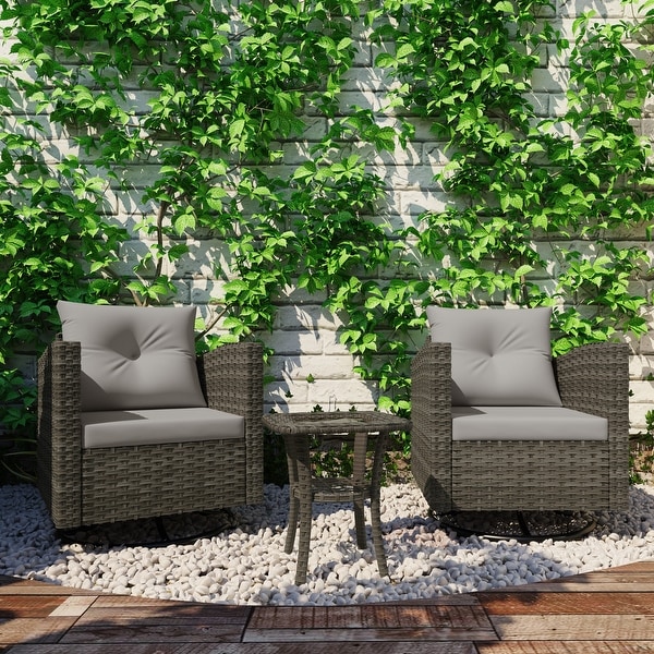 3 Pieces Outdoor Swivel Patio Furniture Set