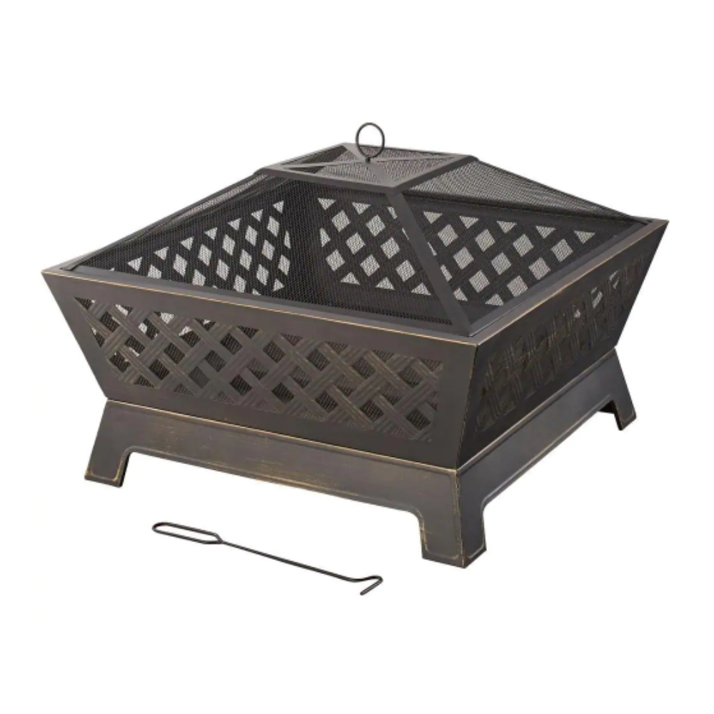 Hampton Bay Tipton 34 in. Steel Deep Bowl Fire Pit in Oil Rubbed Bronze