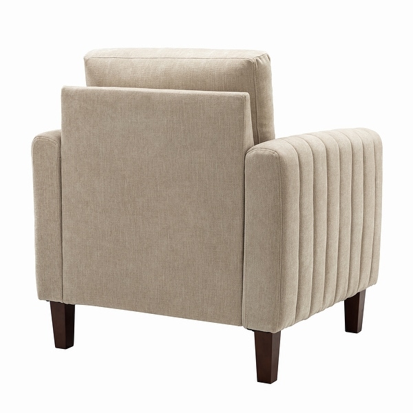 Ganymedes Upholstered Accent Club Chair with Wood Legs by HULALA HOME