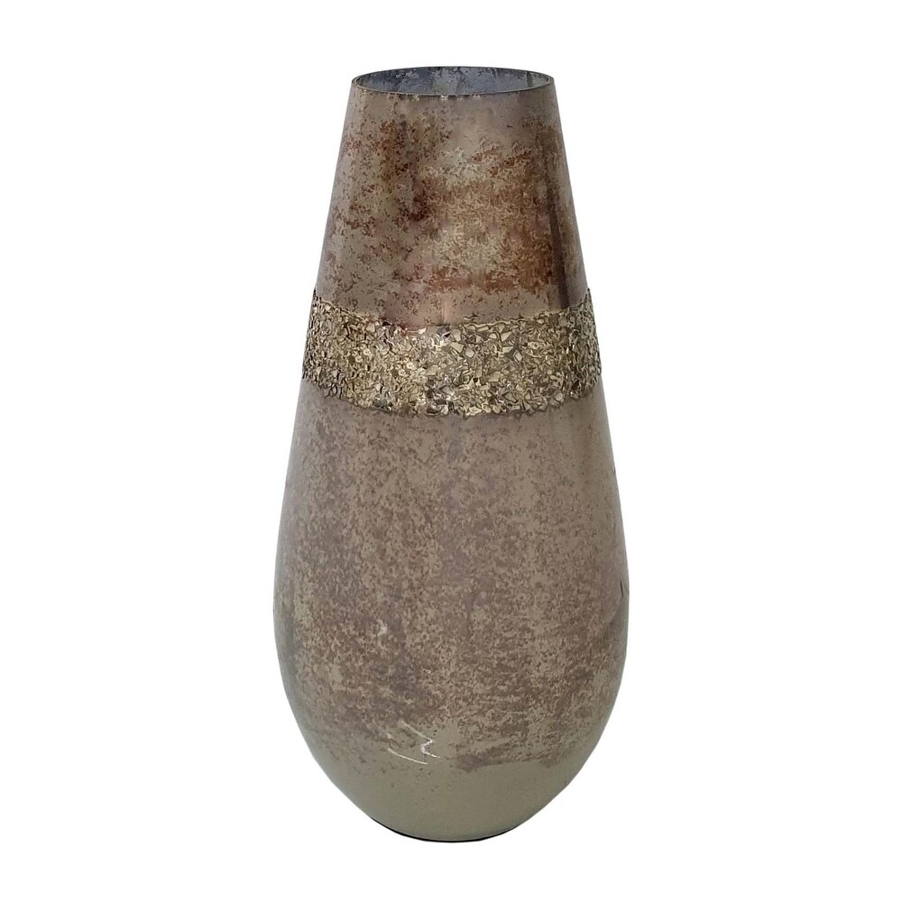 A B Home Giselle Glass Vase   Gold/Grey