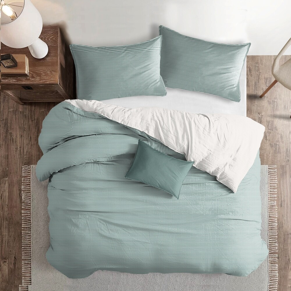 Rockton Check Aqua Comforter   Pillow Sham Set.