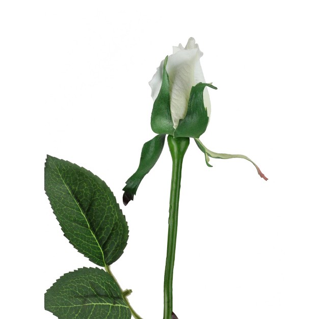 White Single Budding Artificial Spring Rose Pick