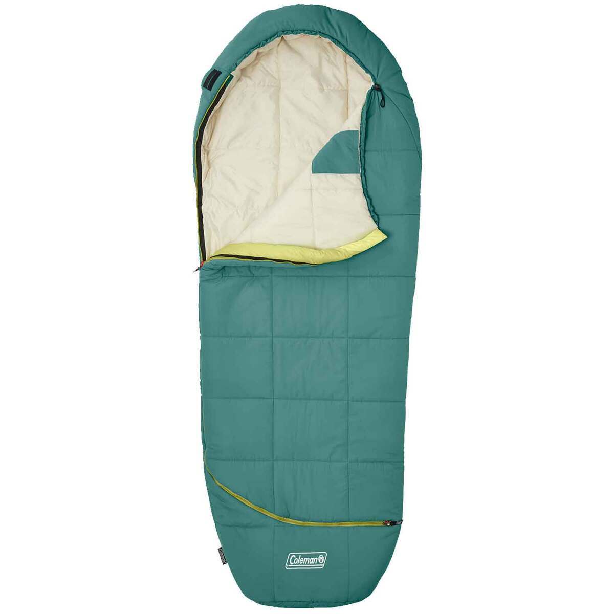 Coleman Big Bay Big  Tall 40 Degree Long Semi Rectangular Sleeping Bag  Green