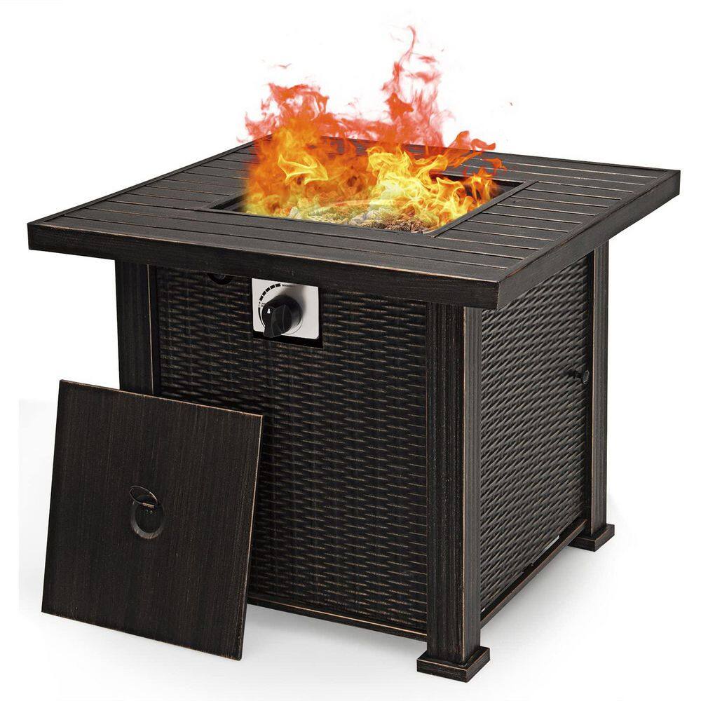 Alpulon 30 in. W Steel Propane Outdoor Patio Fire Pit Table ZY1C0325