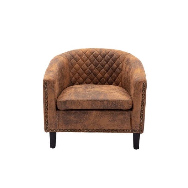 Barrel Accent Chair with Arms Microfiber Club Chairs Bucket Chair Upholstered Tub Chair for Living Room Bedroom